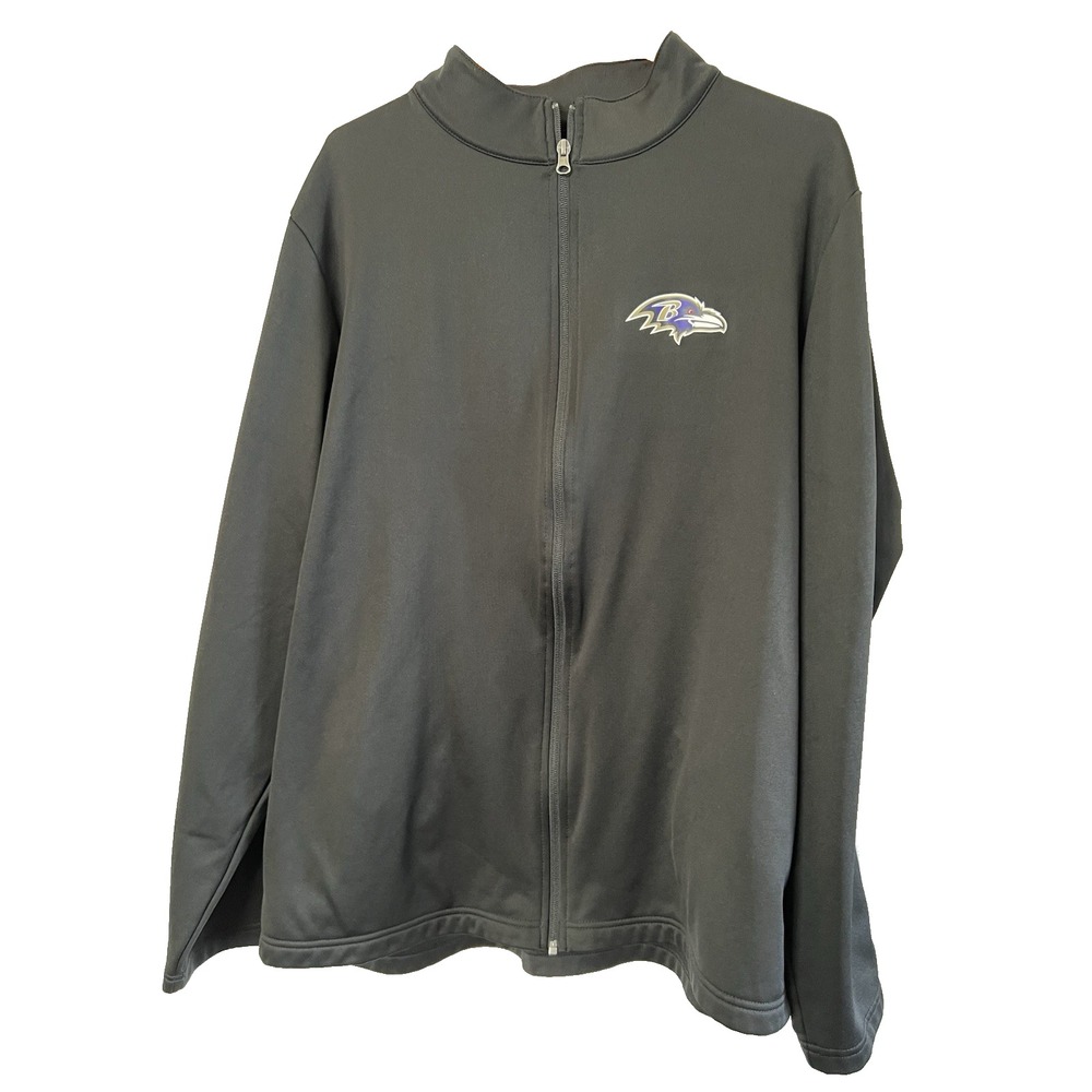 Baltimore Ravens Jacket NFL Team Apparel Sz XL Black Full Zip Fleece Lined